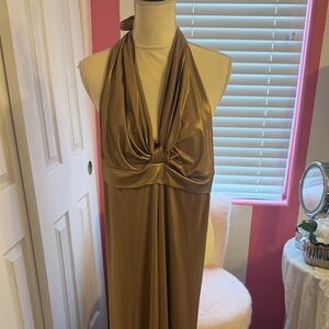 Elegant Gold Halter pantsuit
